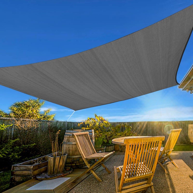 Artpuch 10' x 13' Sun Shade Sails Rectangle Canopy, Dark Grey UV Block Cover for Outdoor Patio Garden Yard - Image 1